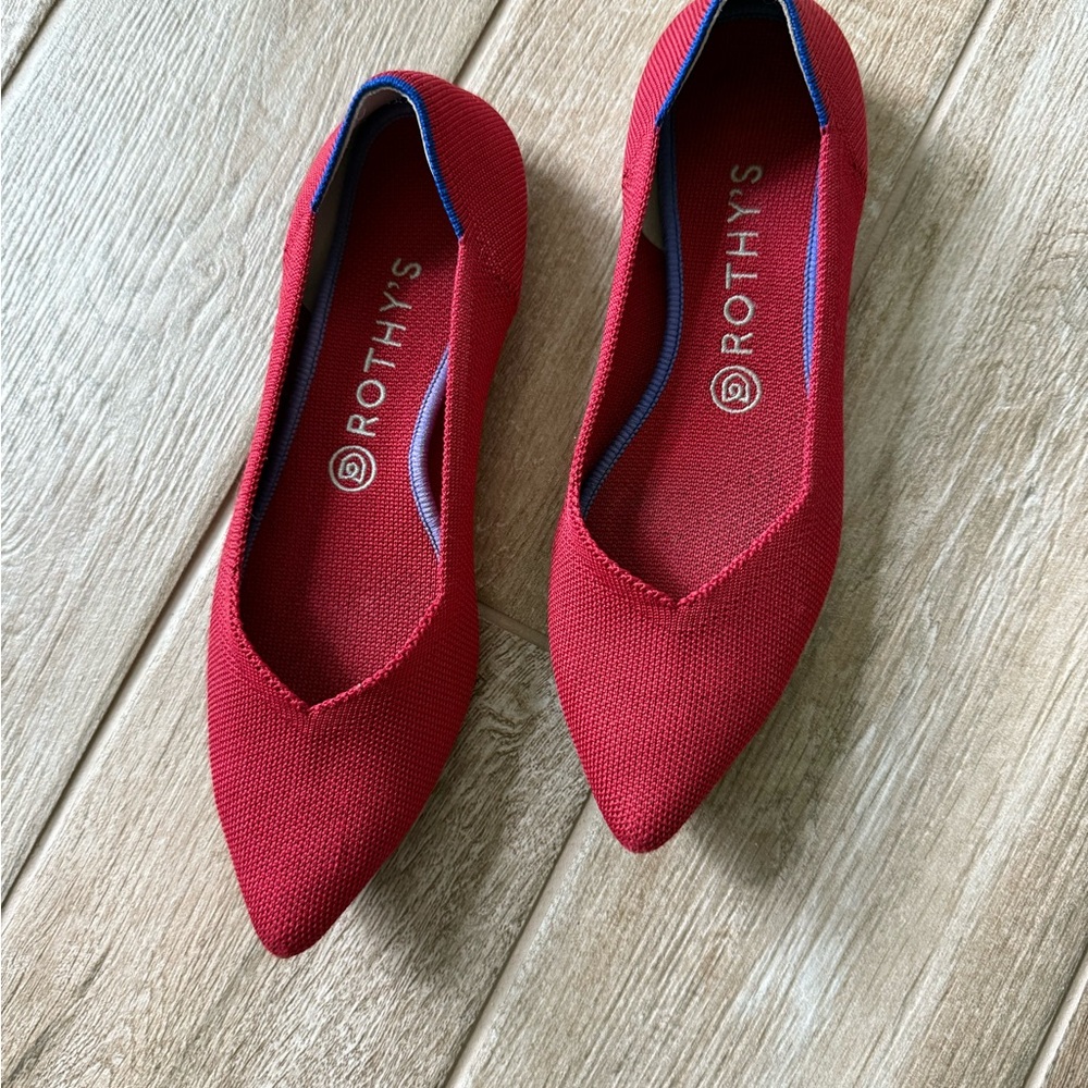 Rothy's Vibrant Red Pointed Flats
